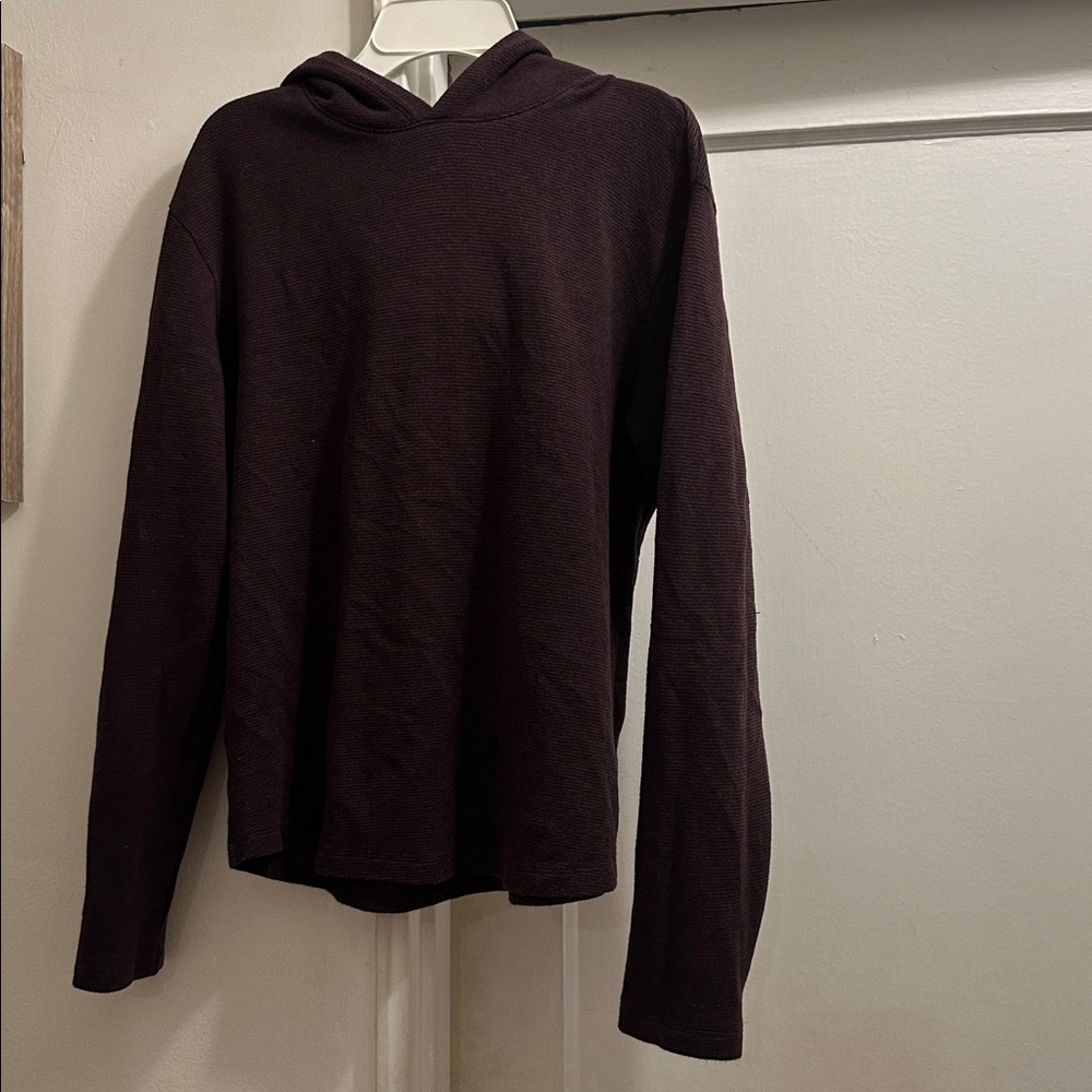 Vince Women's Rich Burgundy Hoodie - Preloved